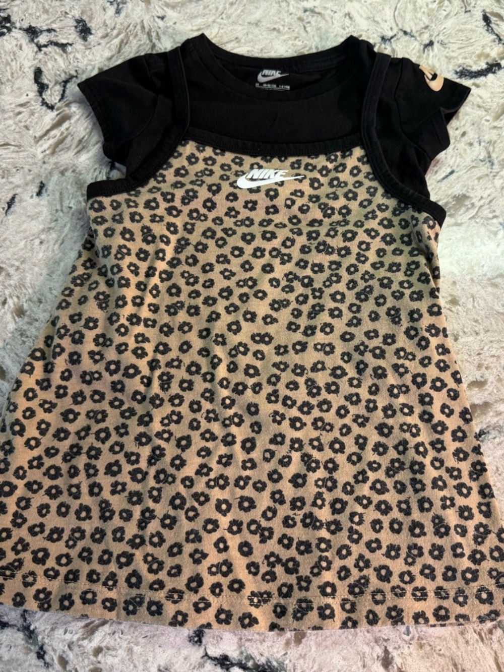 Nike Brown Floral Dress with Black Matching Shirt